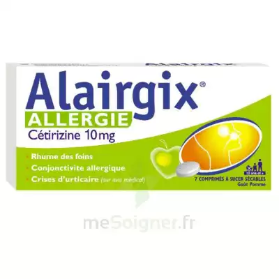 Alairgix Allergie Cetirizine 10 Mg Comprimés à Sucer Séc Plq/7 à Chalon-sur-Saône